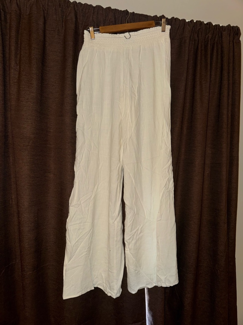 Women's Wide-Leg Linen Pants - White